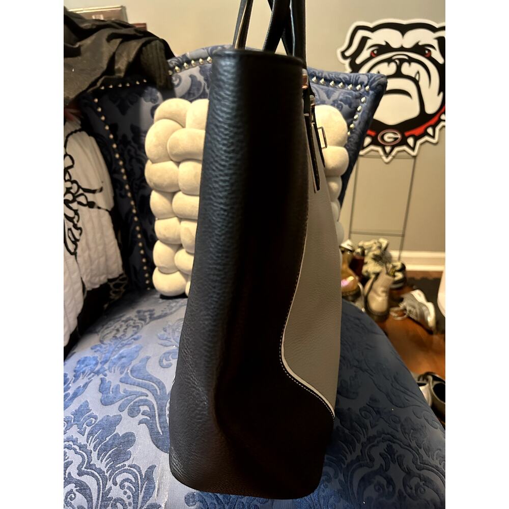 Tumi Stanton Nonie Leather Tote Black and Gray Spectator - Picture 8 of 9